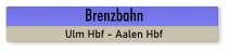 Brenzbahn Ulm Hbf - Aalen Hbf