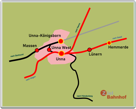 Unna Unna West Lünern Hemmerde Massen Unna-Königsborn nach Fröndenberg nach Dortmund nach Hagen nach Soest nach Hamm